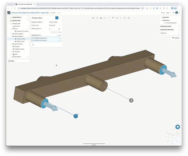 boundary conditions shown with arrows